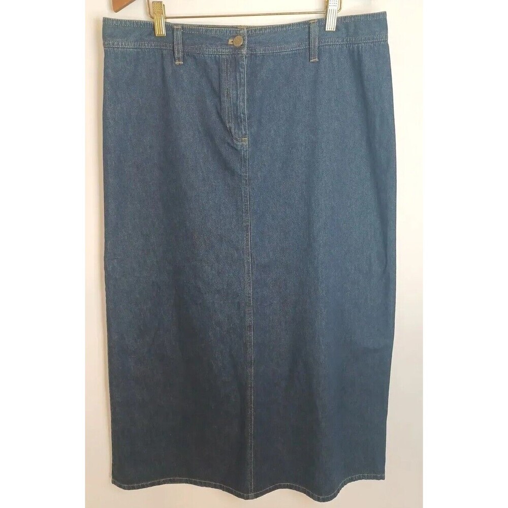 Vintage Casual Corner Denim Maxi Skirt Womens 12 High Rise Dark Wash 90s Y2k